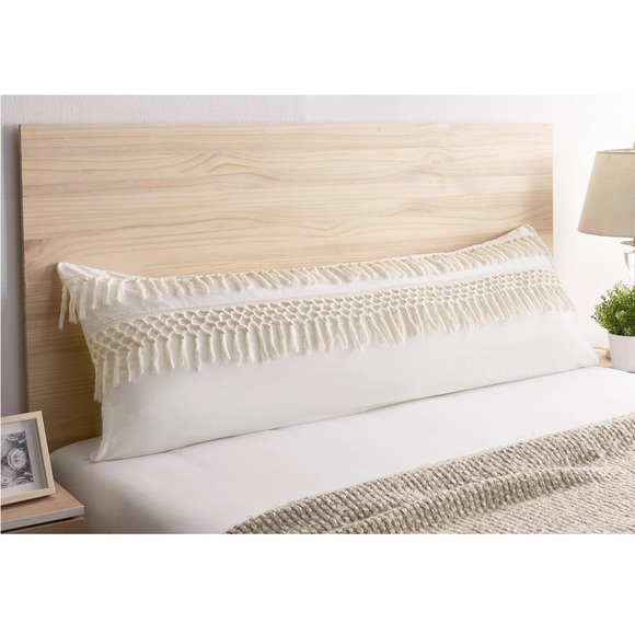 Sweet Jojo Designs Boho Bohemian Macrame Tassel Ivory Pillow Cover - Picture 2 of 5